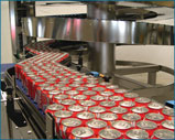 Aluminum Cans in Mass Flow Spiral Infeed