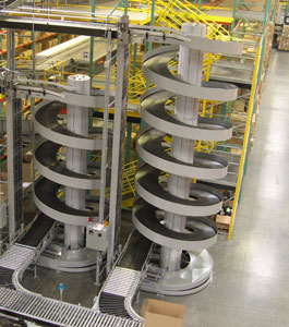 Ryson Multiple Entry High Capacity Spiral operating in a west coast distribution center Ryson Multiple Entry High Capacity Spiral operating in a west coast distribution center