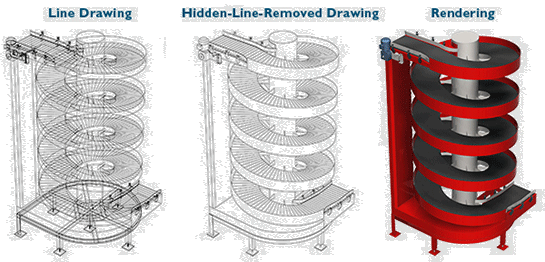 Spiral Conveyor Cad Blocks from Ryson